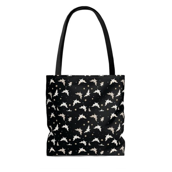 Bats Tote Bags, Stars Totes, Canvas Tote Bag, Shopping Bag, Gift For Women Totes - Picture 8 of 10